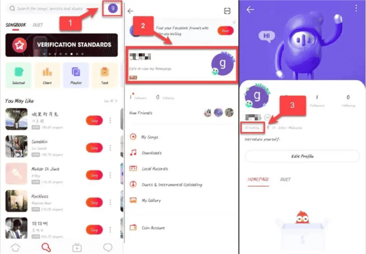 Страница пополнения WeSing Kcoin с опциями кредитной карты