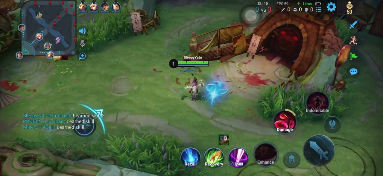 Honor of Kings Umbrosa jungle Mask Spirits skin clearing the first camp