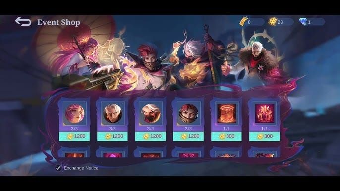 Интерфейс обмена «Охоты за приливами» в Mobile Legends Bang Bang