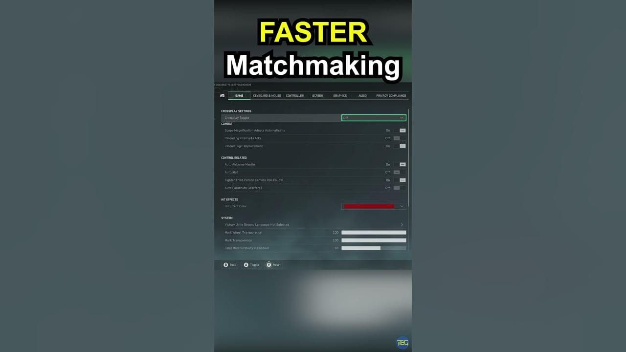 Delta Force cross-play toggle interface