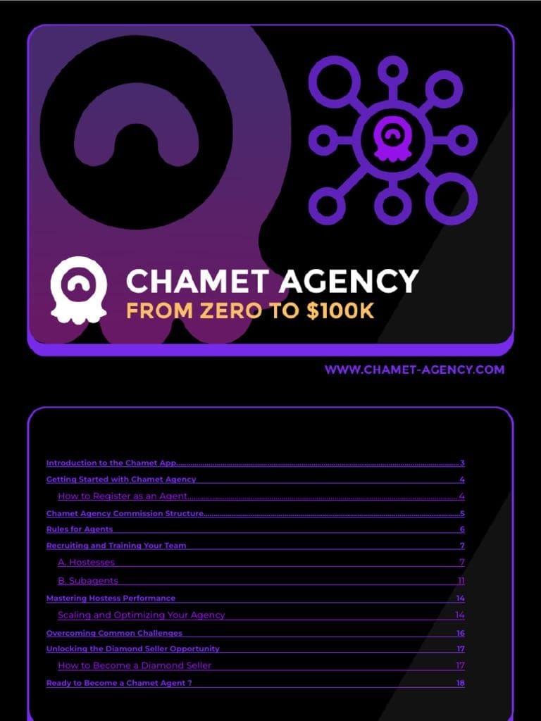 Chamet commission tier structure chart showing percentages and revenue requirements