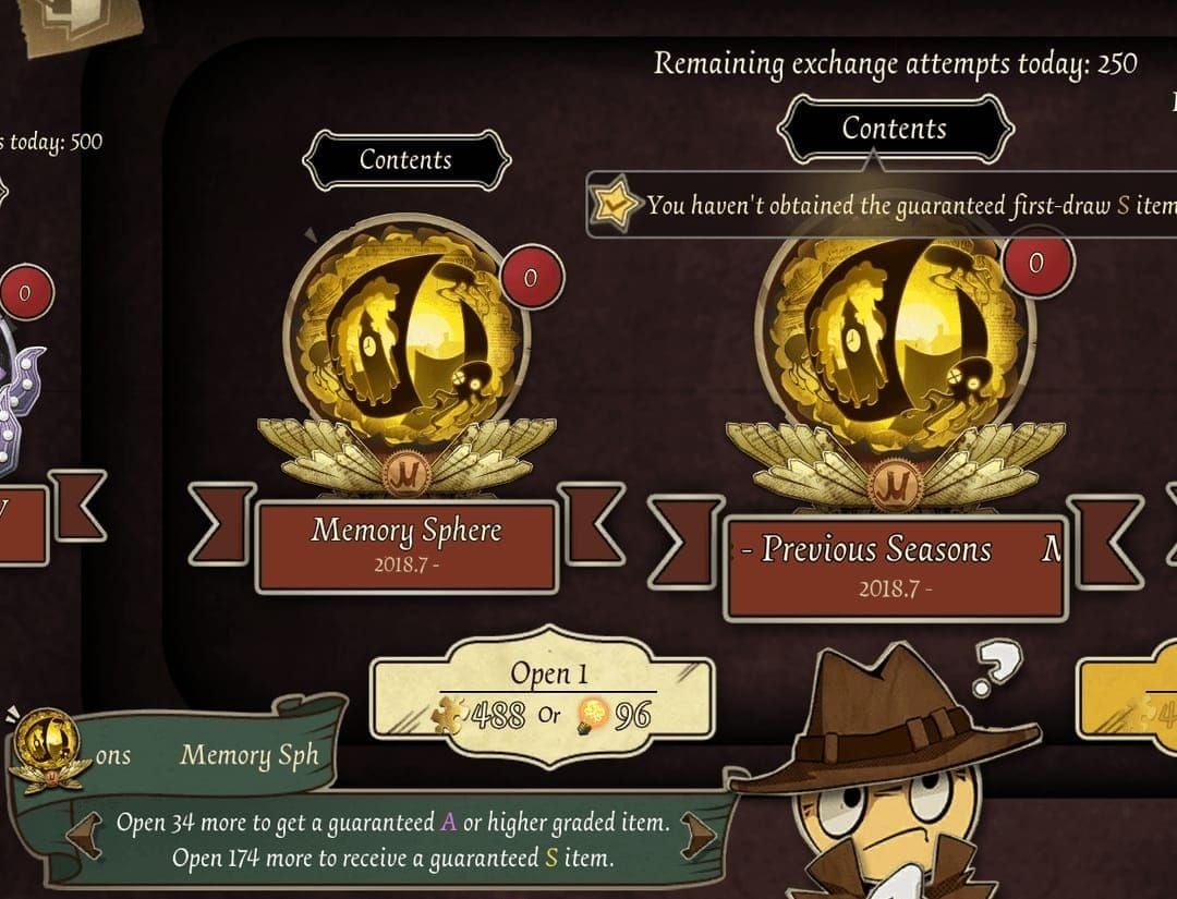 Меню гачи Identity V с вариантами одиночного и 10-кратного открытия