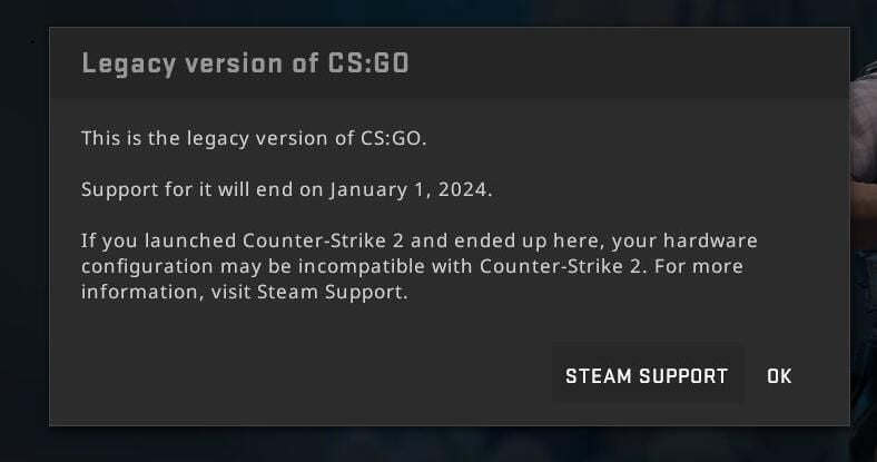 «CS:GO» прекратит официальную поддержку 1 января 2024 года.