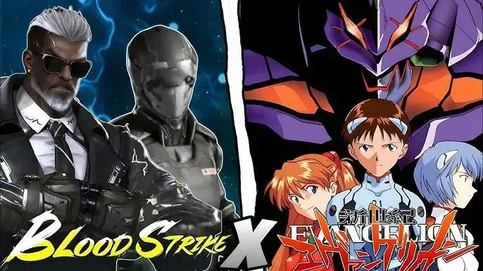 Интерфейс магазина NERV в Blood Strike с предметами коллаборации EVA