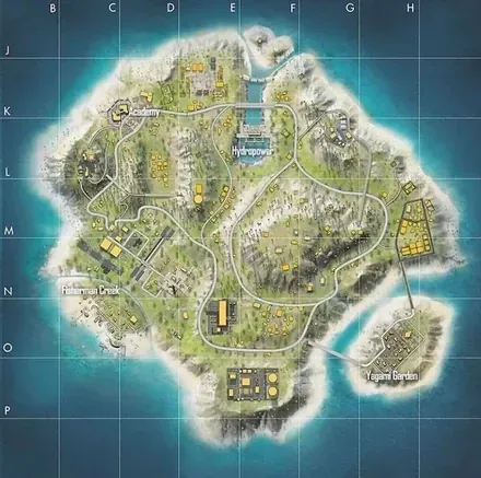 Free Fire Bermuda Remastered map with rotation paths