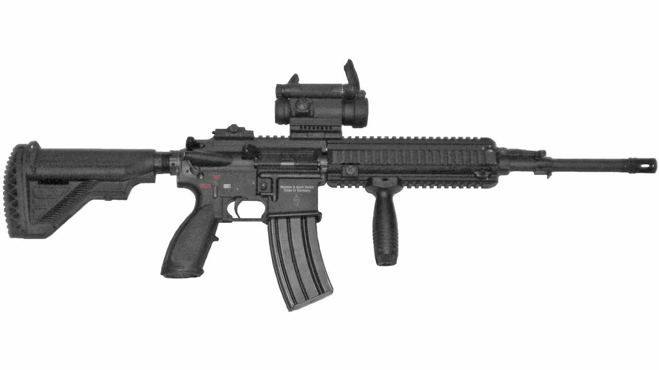 M416 HK416 штурмовая винтовка с реддотом и вертикальной рукояткой