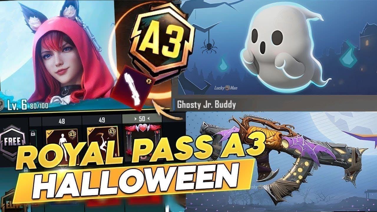 PUBG Mobile Ghostie companion character with upgrade interface showing progression system