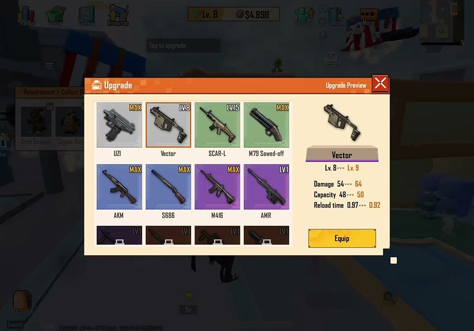 Upgrade firearms for PUBG Mobile Brainrot Ace achievements