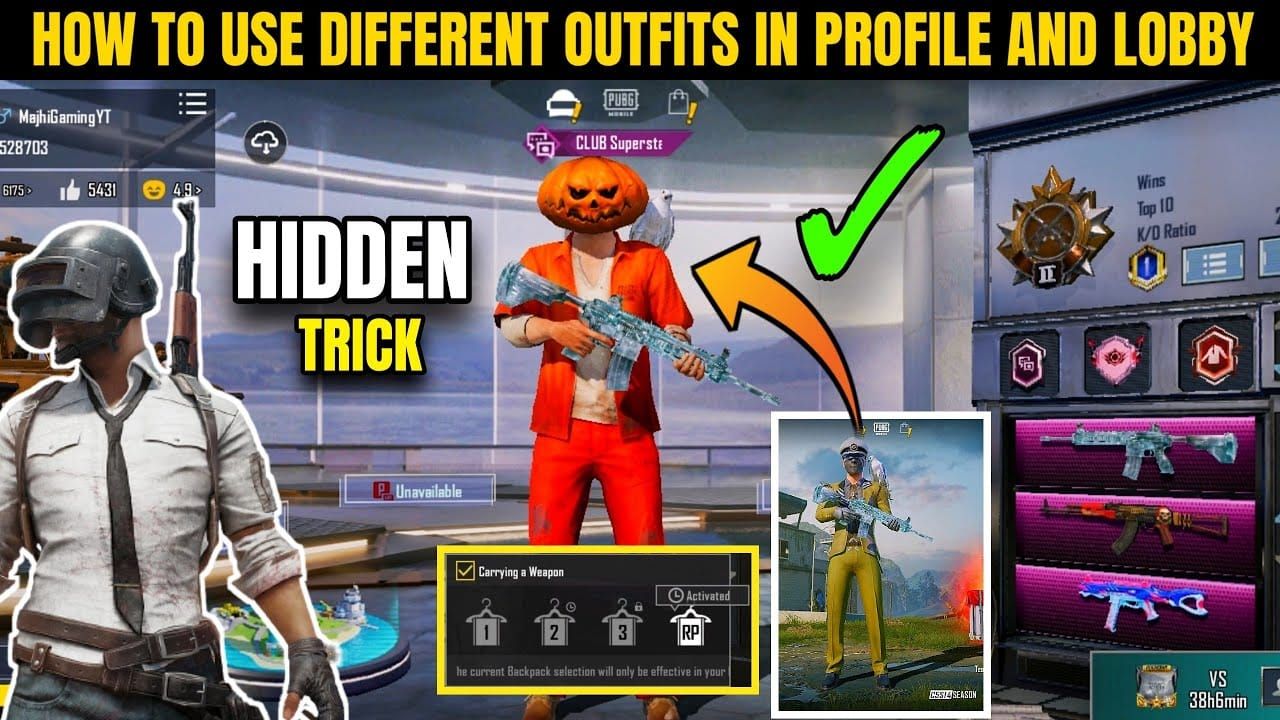 PUBG Mobile lobby screen showing profile avatar and Character ID