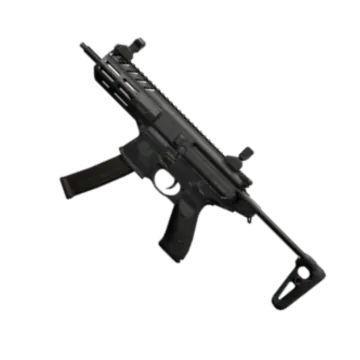 Arena Breakout MPX submachine gun with budget configuration attachments