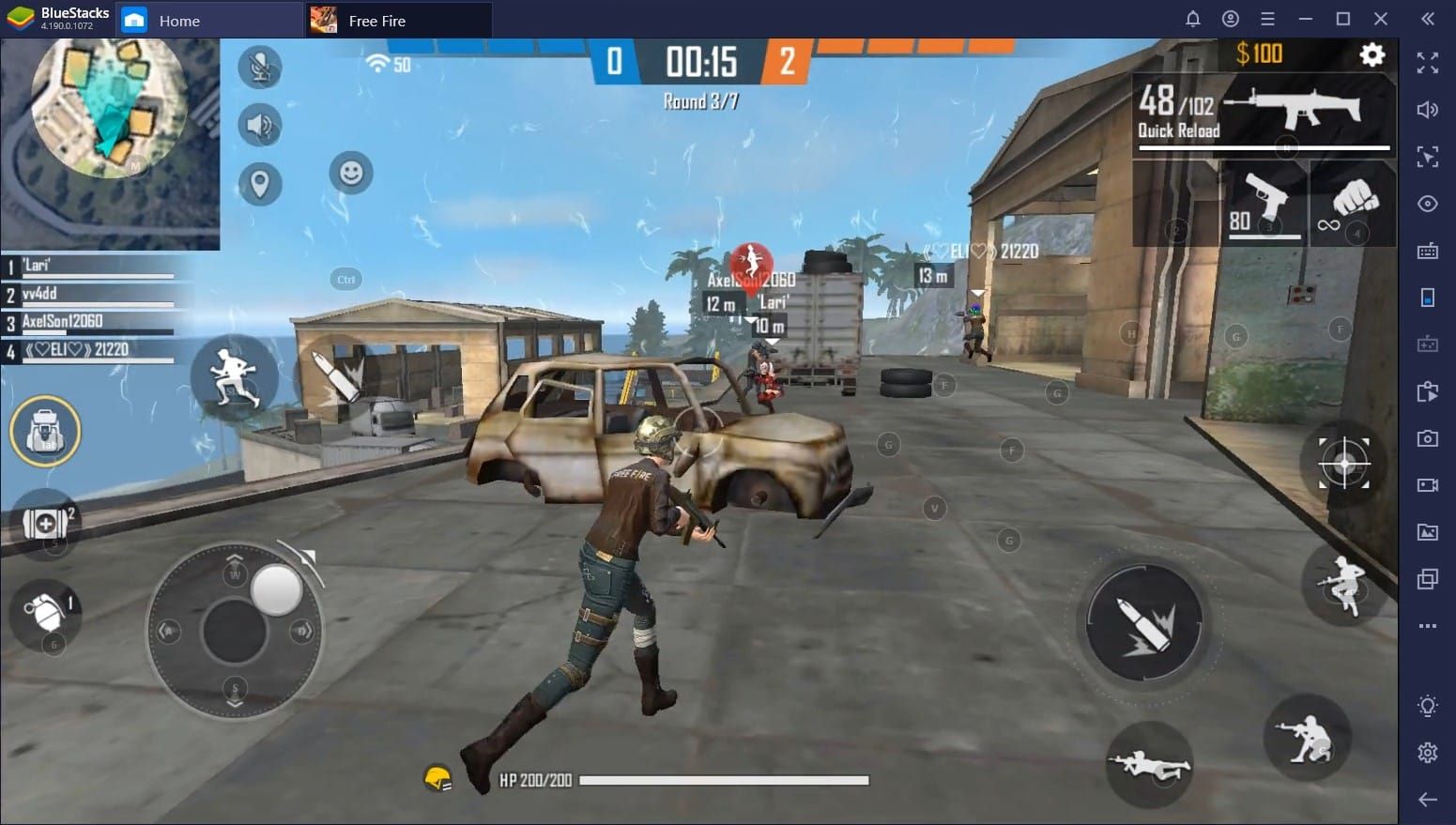 Скриншот выбора вариантов режима Битва отрядов Free Fire