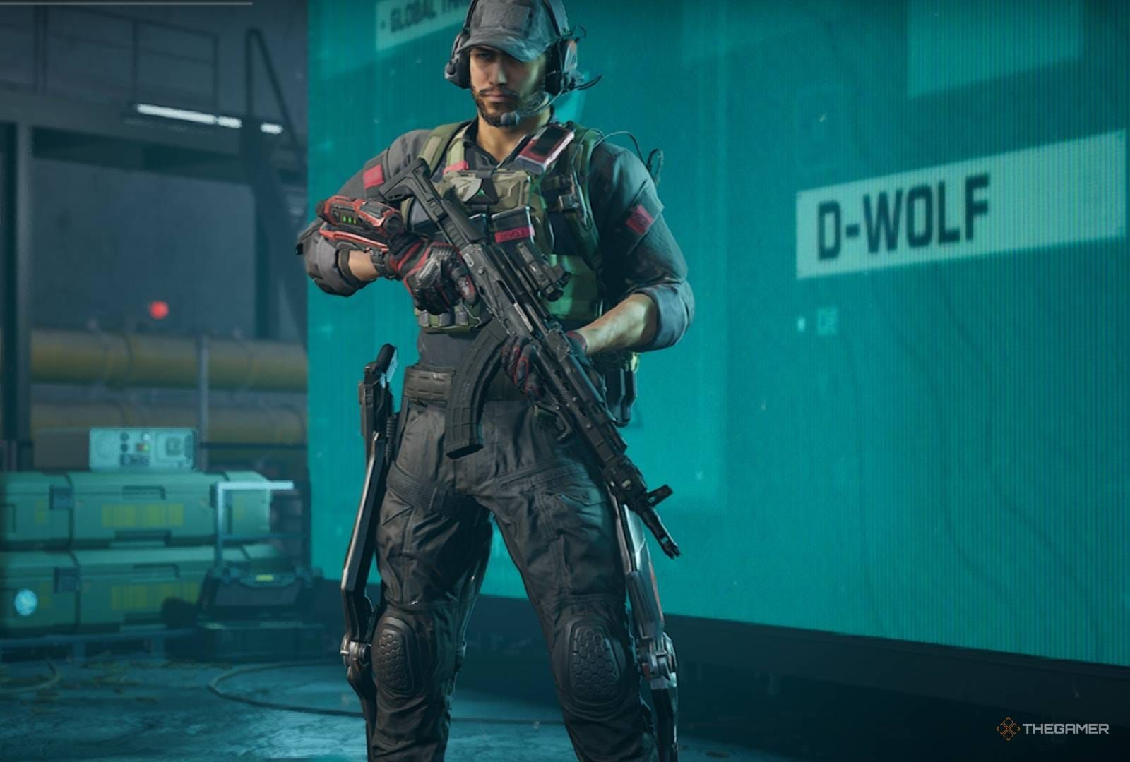 Delta Force D-Wolf assault operator with exoskeleton