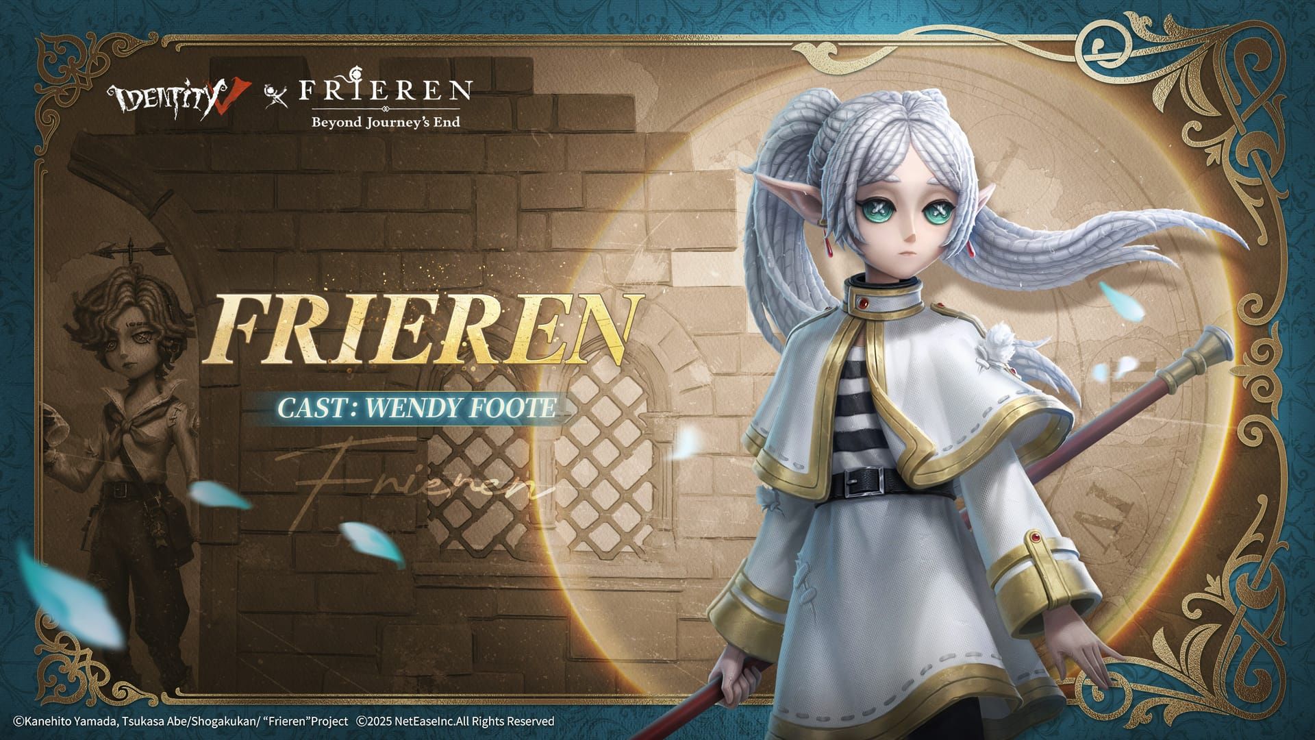 Identity V Frieren crossover character costumes collection including Meteorologist Frieren
