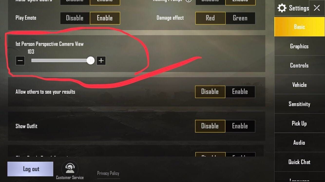 Конфигурационный файл Active.sav в PUBG Mobile с параметрами горизонтального FOV для редактирования на Android