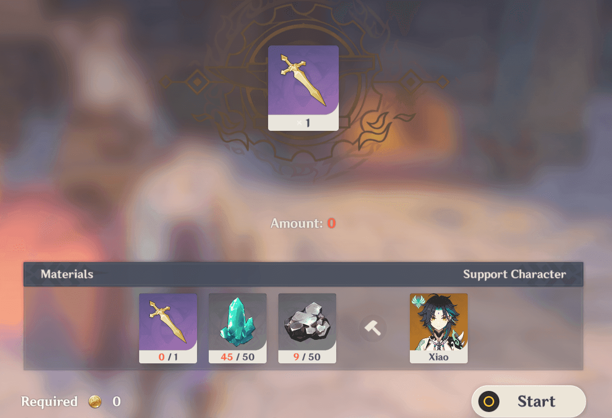Genshin Impact weapon crafting interface displaying required materials including Northlander Billets