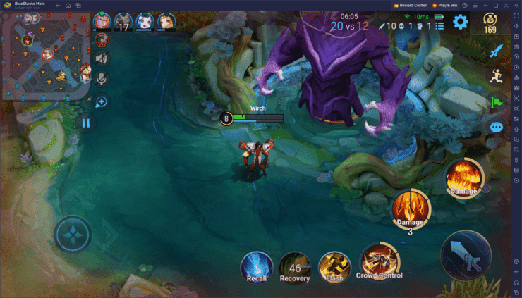 Honor of Kings map showing dragon pit and Baron warding locations