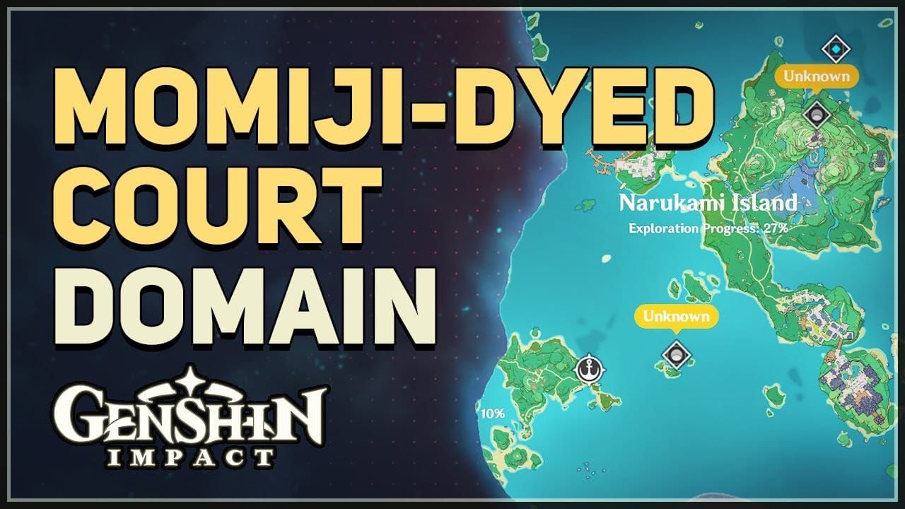 Genshin Impact Momiji-Dyed Court domain map for Emblem farming