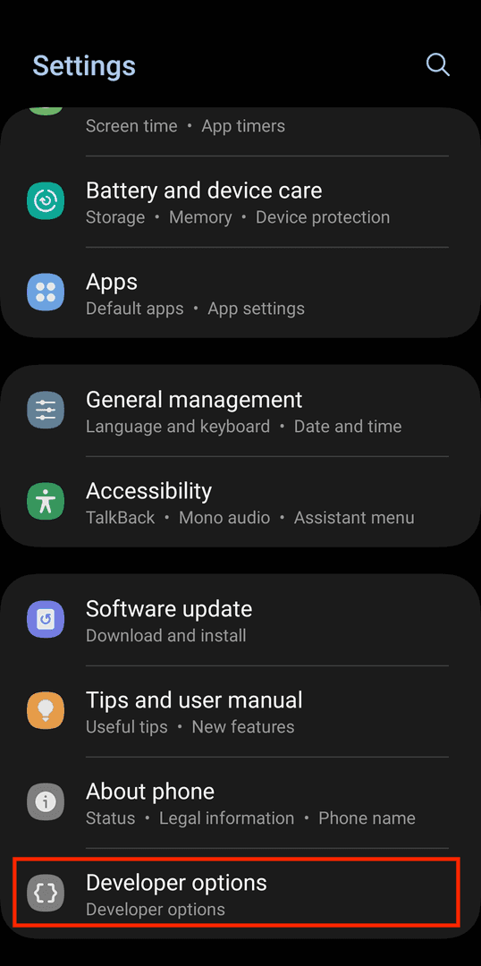 Интерфейс параметров разработчика Android, показывающий настройку принудительного рендеринга GPU и другие параметры оптимизации производительности