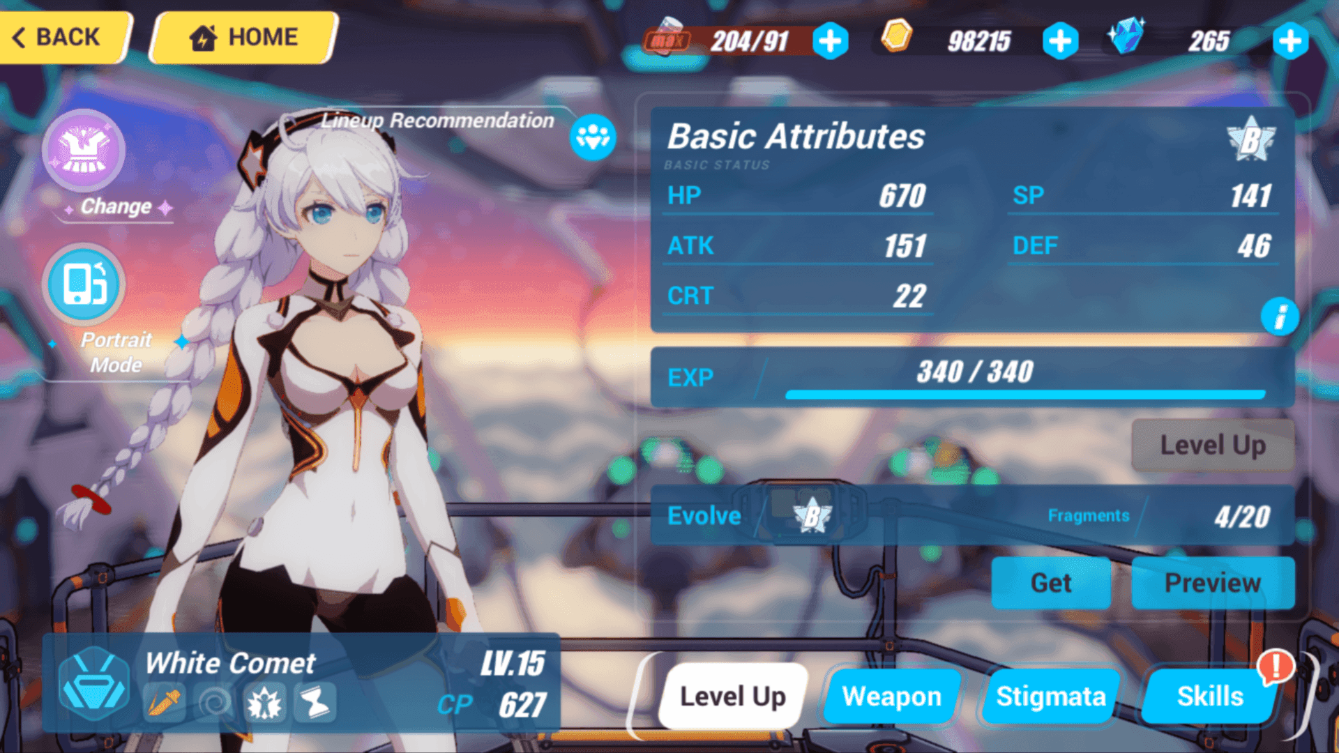 Character statistics interface showing optimal stat distributions in Honkai Star Rail