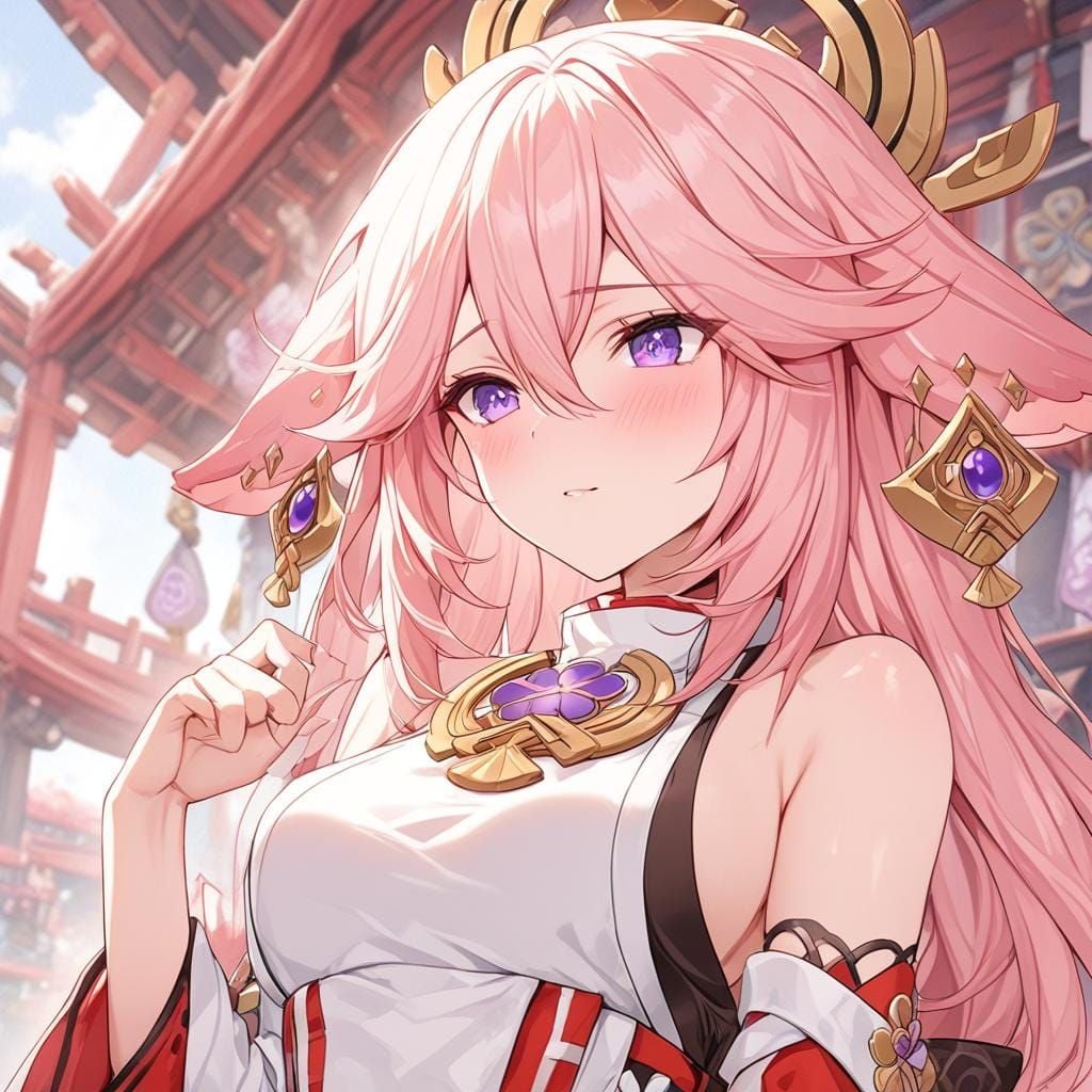 Tutorial showing AI-powered character creation process for Genshin Impact style characters
