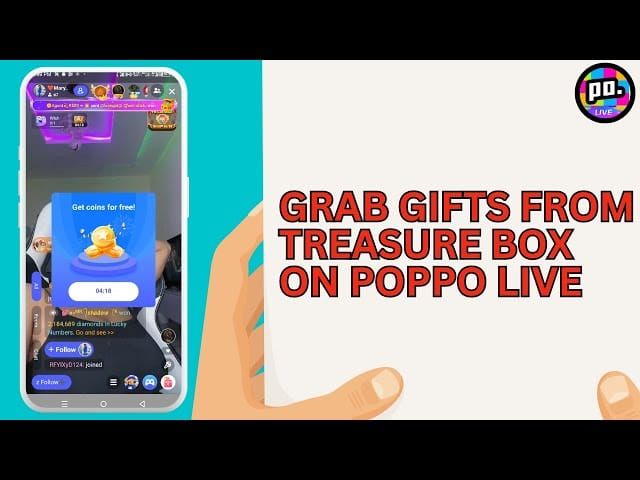 Скриншот интерфейса получения ежедневных сундуков с сокровищами Poppo Live