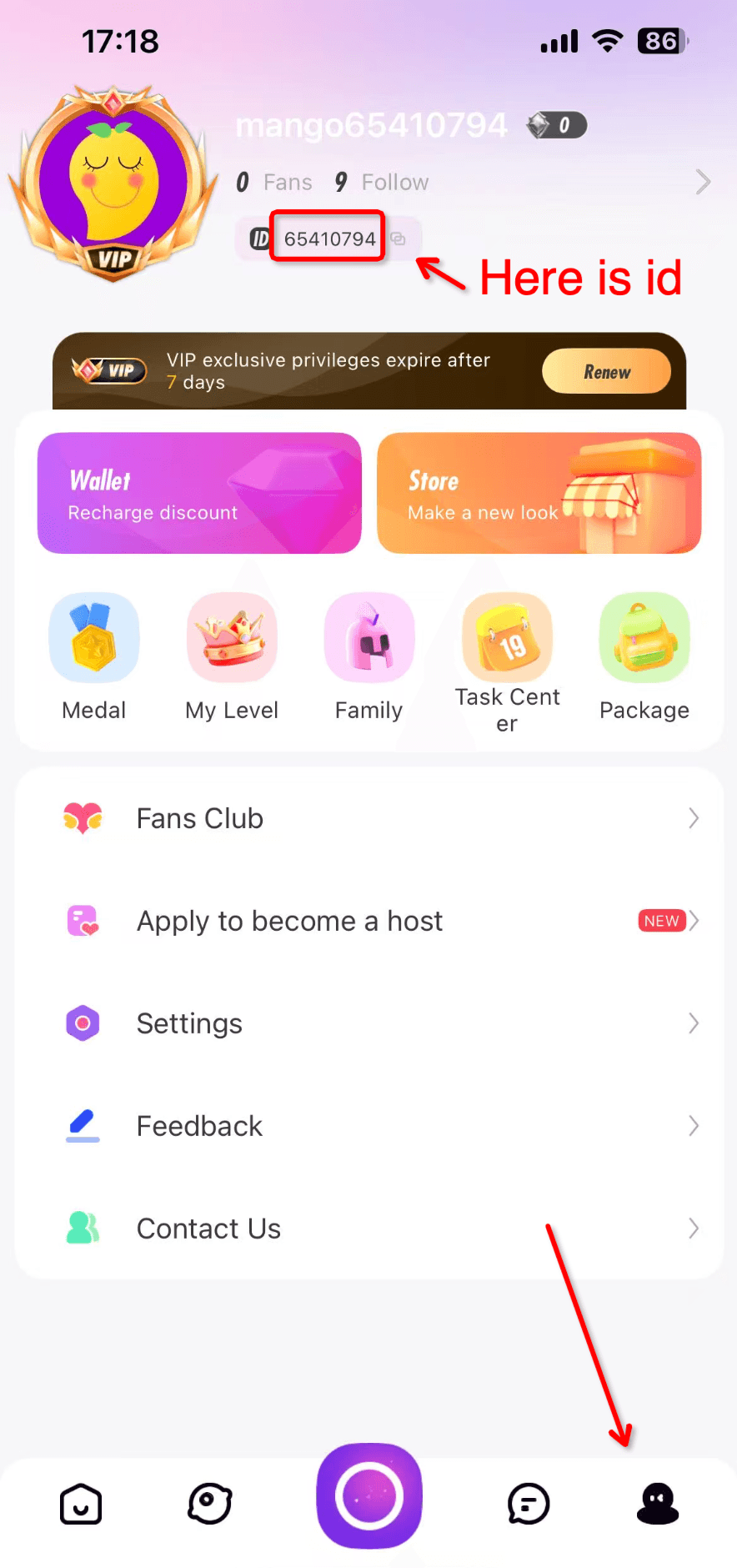 How to recharge Алмазы Mango Live