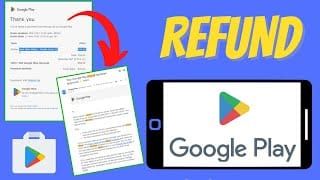 Интерфейс запроса на возврат средств в Google Play Store, показывающий опцию сообщения о проблеме