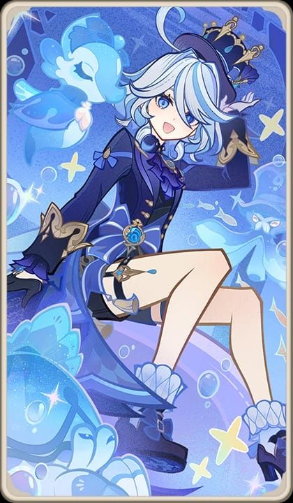 Genshin Impact TCG Furina card with skill and burst details