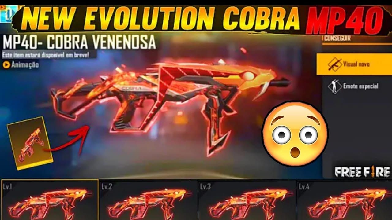 Free Fire OB52 COBRA MP40 weapon evolution levels comparison