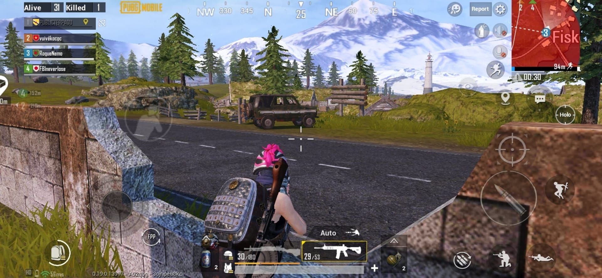 PUBG Mobile Battle Royale environment showing detailed graphics and particle effects