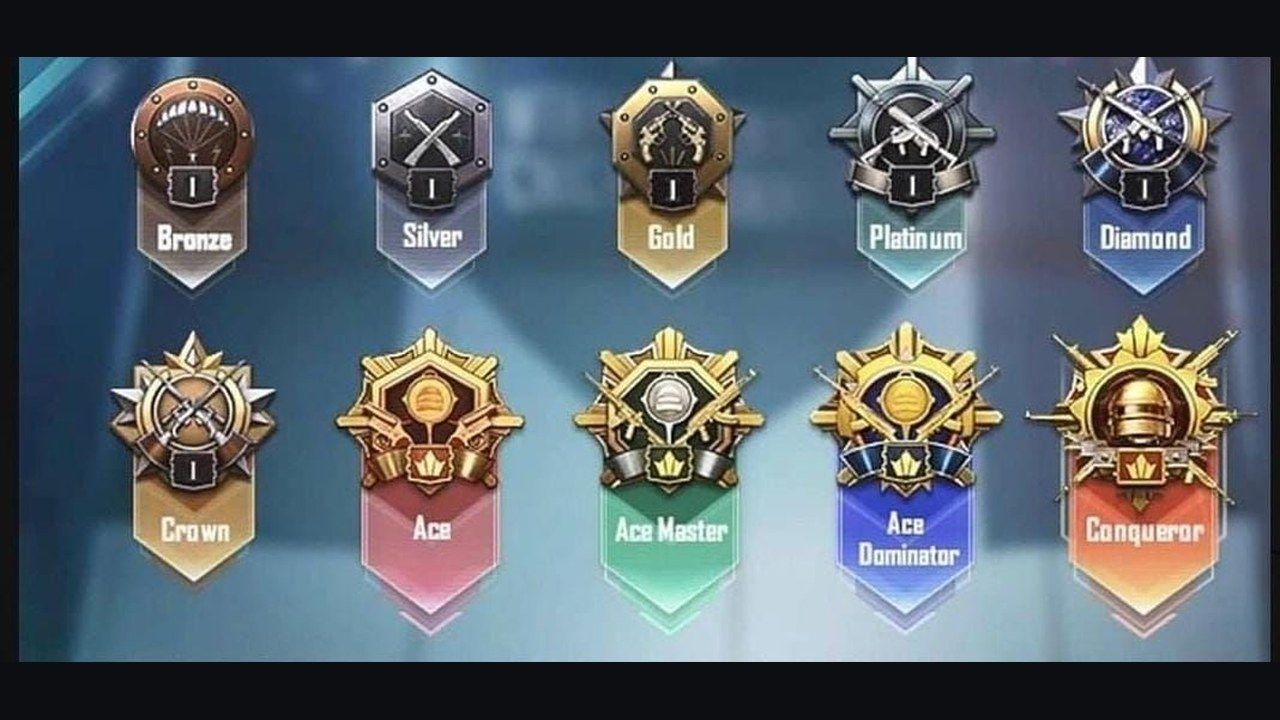 Ранговые эмблемы PUBG Mobile от «Бронзы» до «Завоевателя», включая «Ас-мастер» и «Ас-доминатор»
