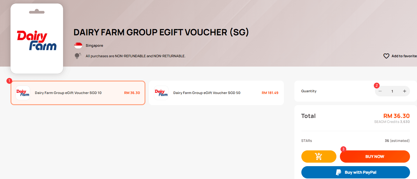 How to recharge Dairy Farm Group eGift Voucher (SG)