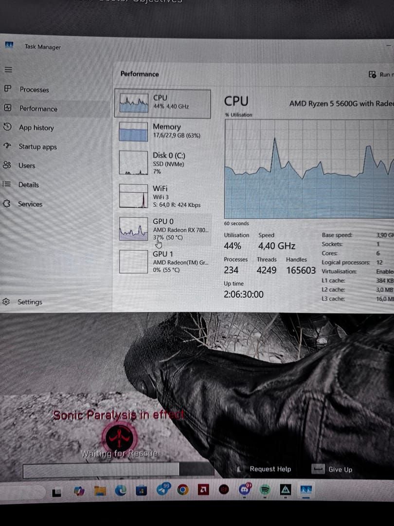 Скриншот геймплея Delta Force на аналоге GTX 960 при низких настройках в 1080p, показывающий производительность 45-60 FPS