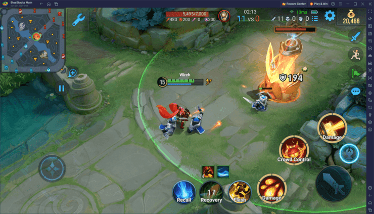 Honor of Kings gameplay comparison showing 60 FPS vs 120 FPS visual difference during team fight