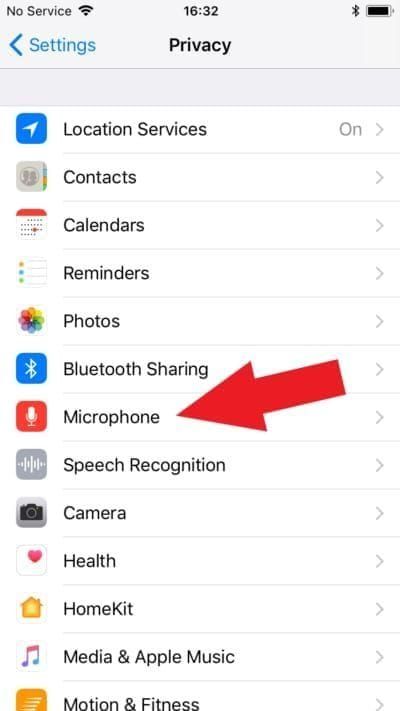 WeSing app iOS microphone permissions settings screenshot