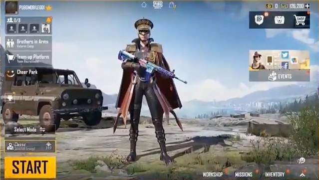 PUBG Mobile 4.1 update interface displaying patch notes and weapon balance changes