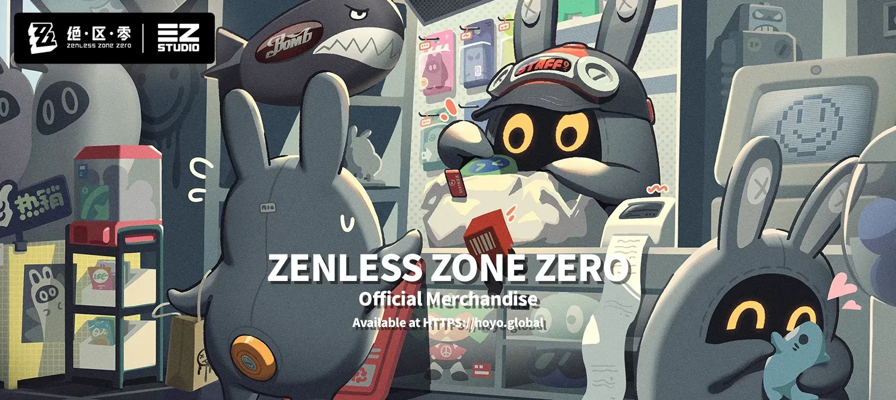 Official miHoYo store interface displaying Zenless Zone Zero merchandise collection