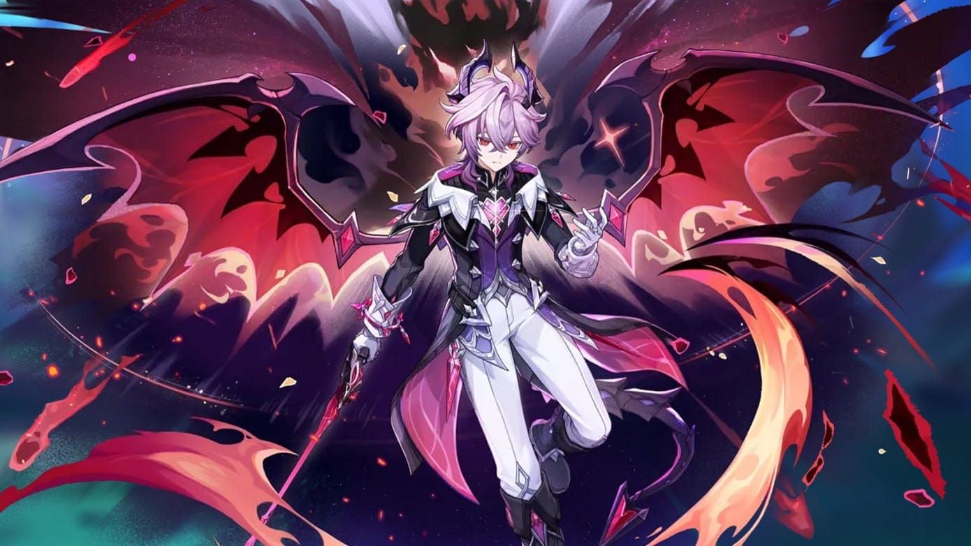 Durin's Light Form Elemental Burst showcasing the Dragon of White Flame summon