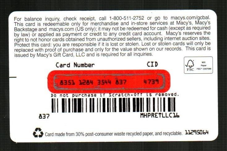 How to recharge Macy's Gift Card (US)