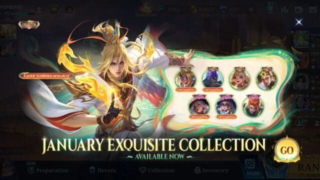 Интерфейс розыгрыша Изысканной коллекции Mobile Legends Bang Bang со стоимостью в Кристаллах за один и 10 розыгрышей