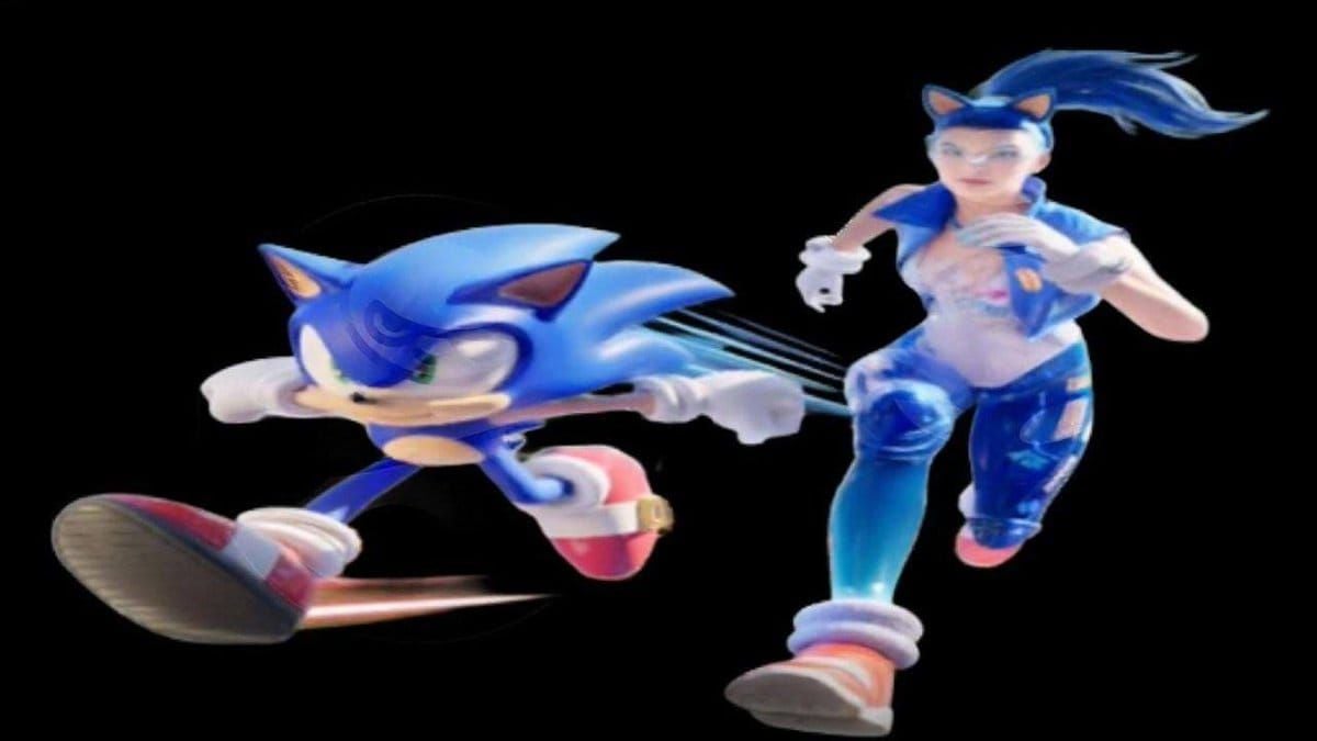 PUBG Mobile Sonic collaboration showing Sonic, Tails, and Super Sonic companion variants with visual effects