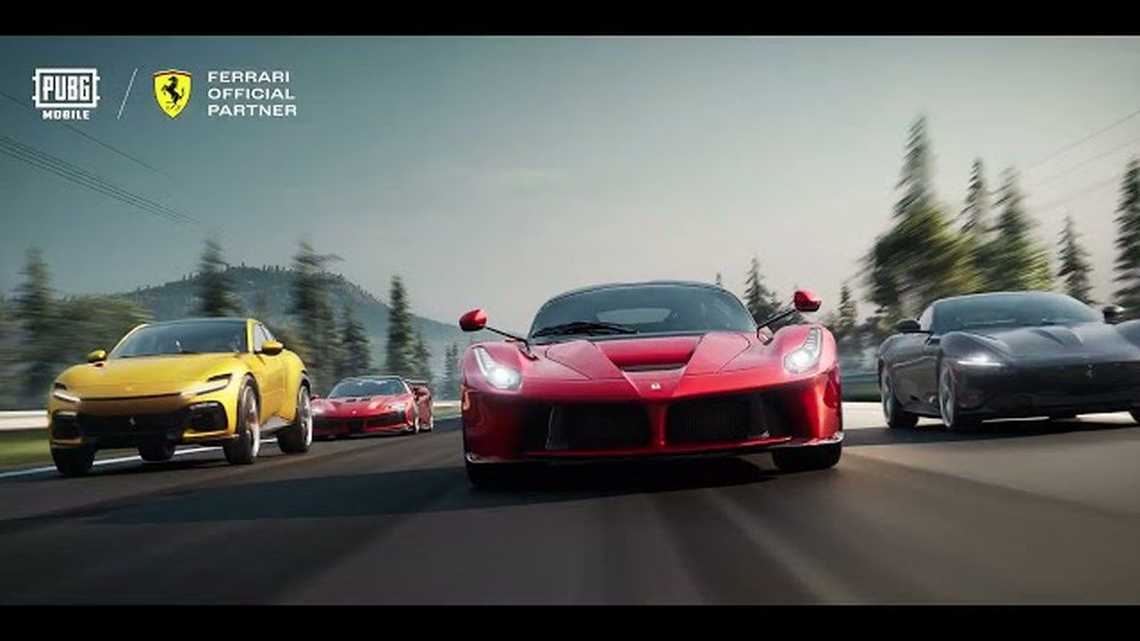 PUBG Mobile x Ferrari in-game lineup: Purosangue, LaFerrari, Roma and SF90 on the battleground road