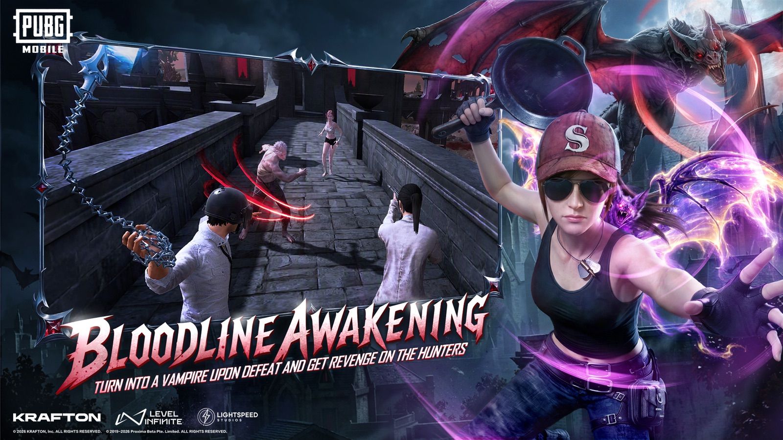 Bloodline Awakening key art: turn into a vampire upon defeat and get revenge on the hunters
