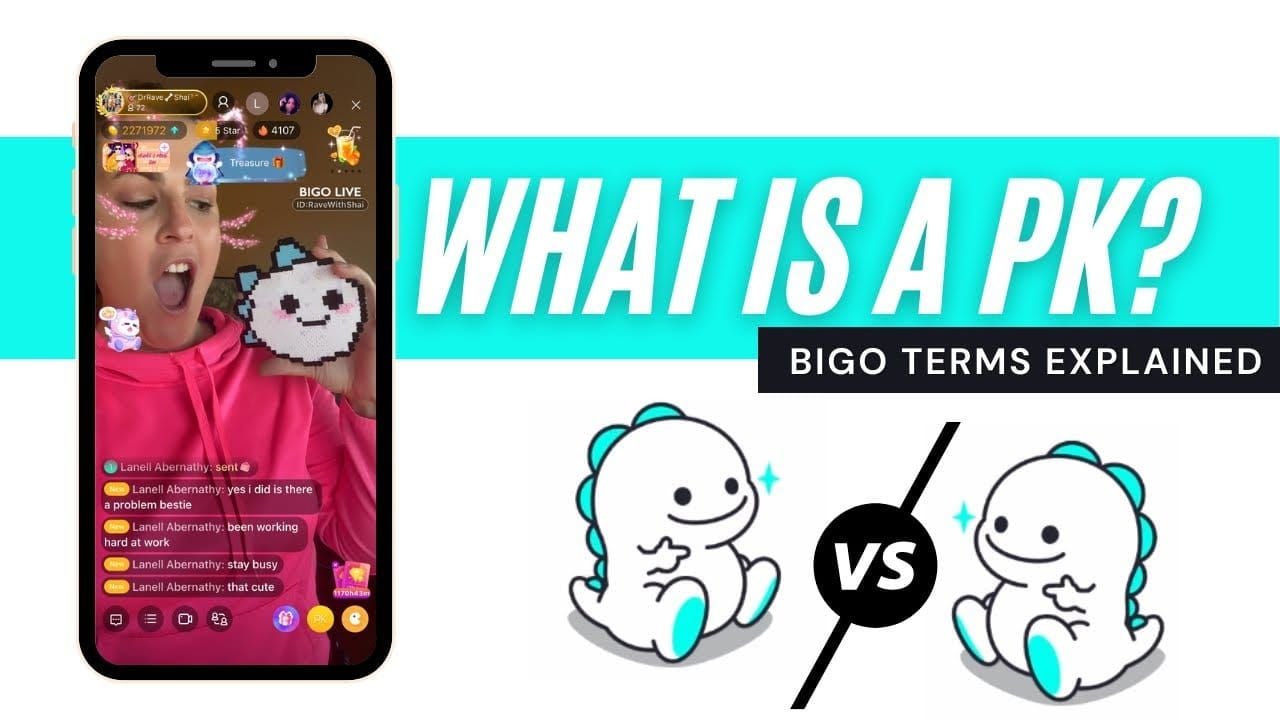 BIGO Live PK battle interface with gift rebates and timers
