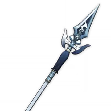Genshin Impact Black Tassel 3-star polearm weapon with HP substat highlighted