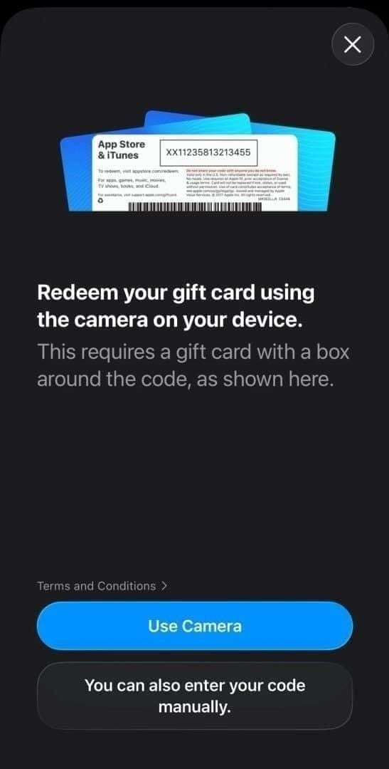 Скриншот пошагового руководства: Активация кода подарочной карты iTunes (Тайвань) в App Store
