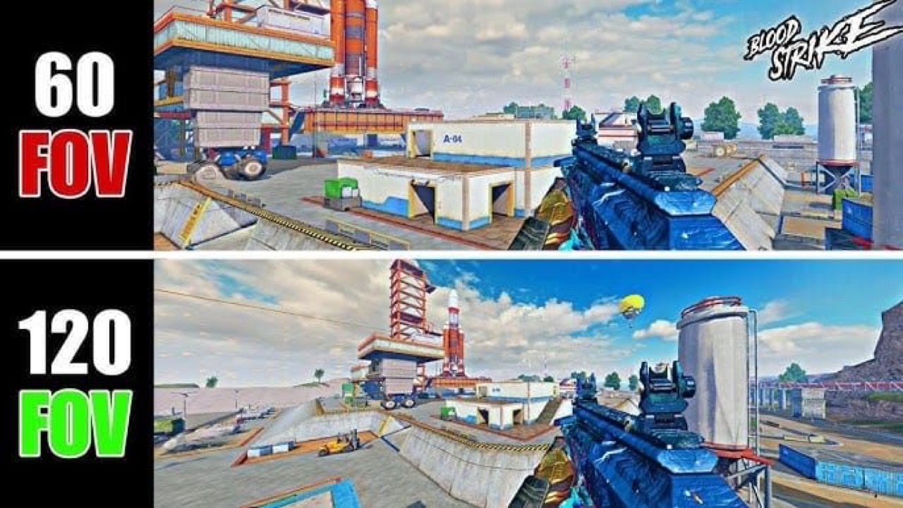 Blood Strike FOV 60 versus 120 comparison on the same drop