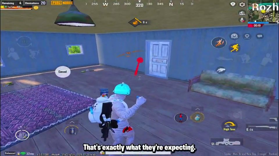 Совет по ивенту PUBG Mobile «Человек-паук»: бросок гранаты в окно дома