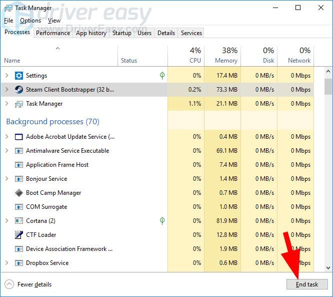 Windows Services manager showing BEService for BattlEye