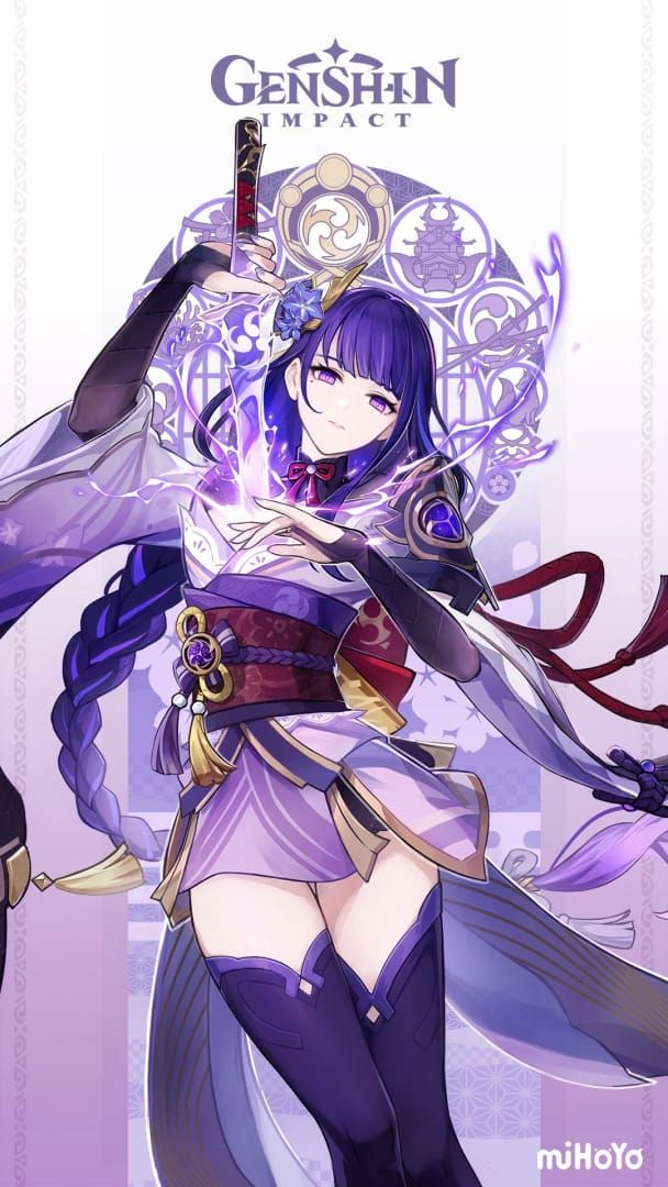 Официальный арт Райдэн Сёгун из Genshin Impact